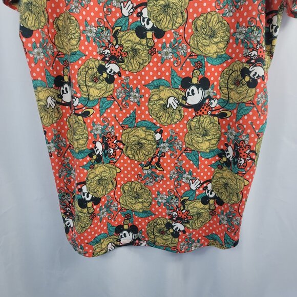 LuLaRoe Irma Short Sleeve Mickey Mouse Shirt Size XS Orange & White - Picture 14 of 14